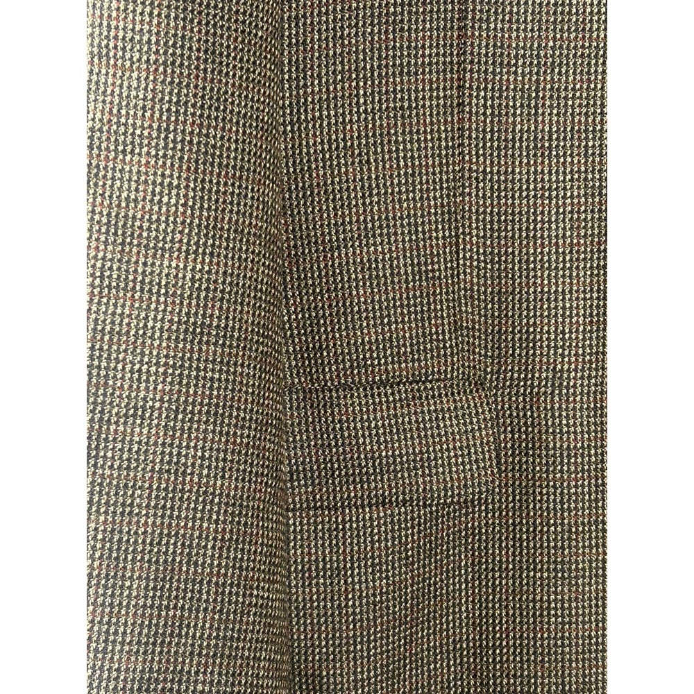 Vintage Tommy Hilfiger Union Made Canada Wool Tweed Blazer Brown Houndstooth 42R - Picture 9 of 16
